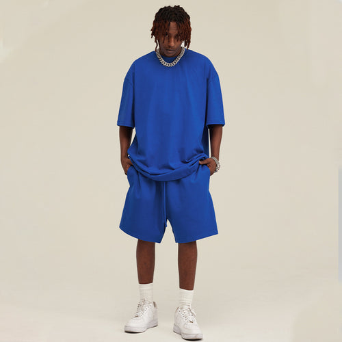 SL Blue Oversized Tee & Sweat Shorts Set