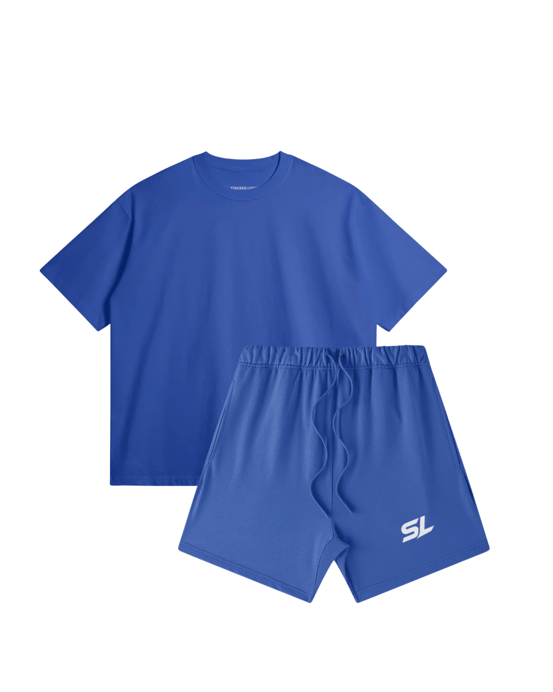 SL Blue Oversized Tee & Sweat Shorts Set