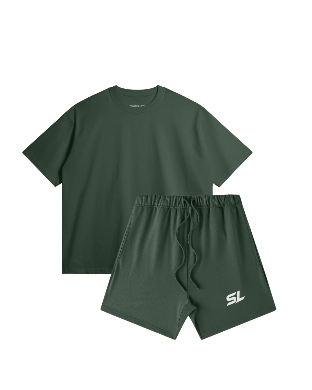 SL Cactus Green Oversized Tee & Sweat Shorts Set