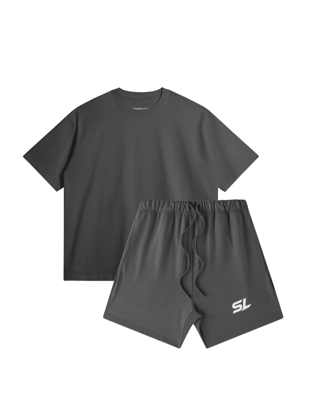SL Carbon Gray Oversized Tee & Sweat Shorts Set
