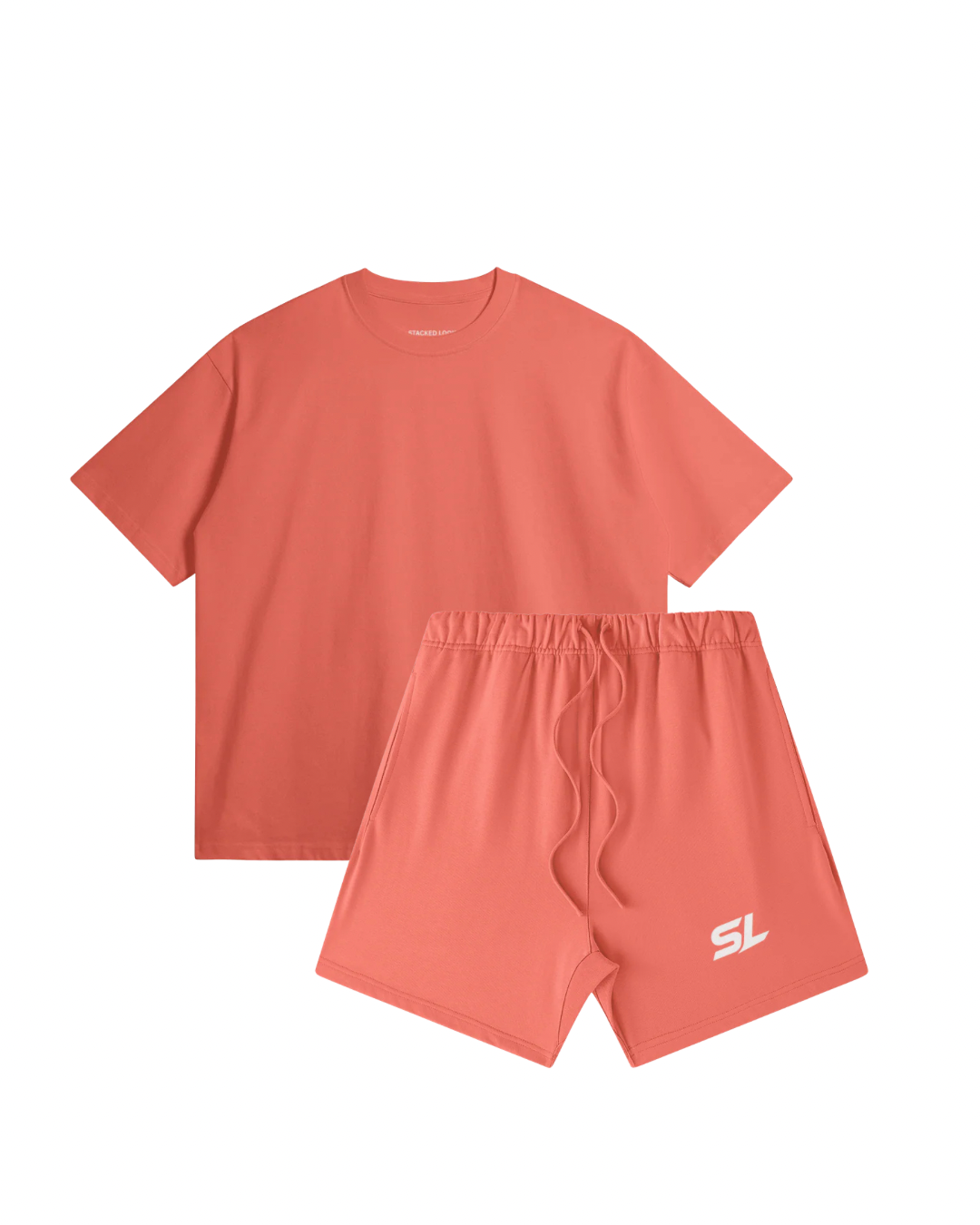 SL Salmon Oversized Tee & Sweat Shorts Set