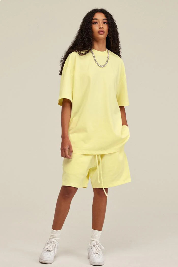 SL Yellow Oversized Tee & Sweat Shorts Set