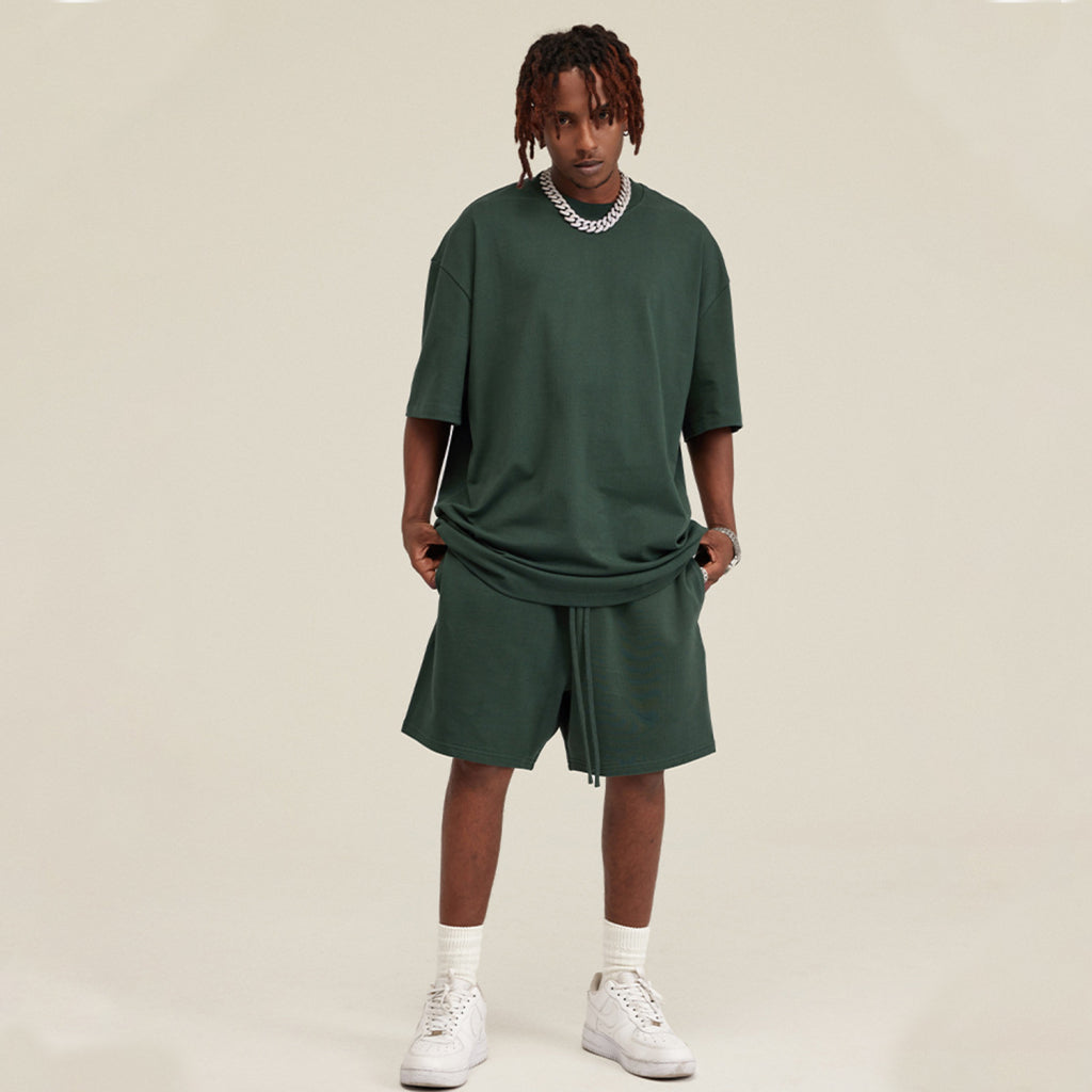 SL Cactus Green Oversized Tee & Sweat Shorts Set