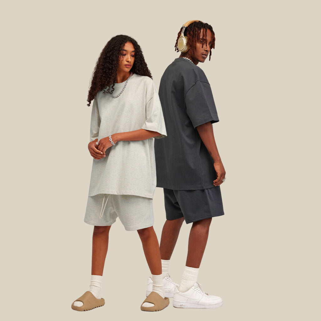 SL Carbon Gray Oversized Tee & Sweat Shorts Set