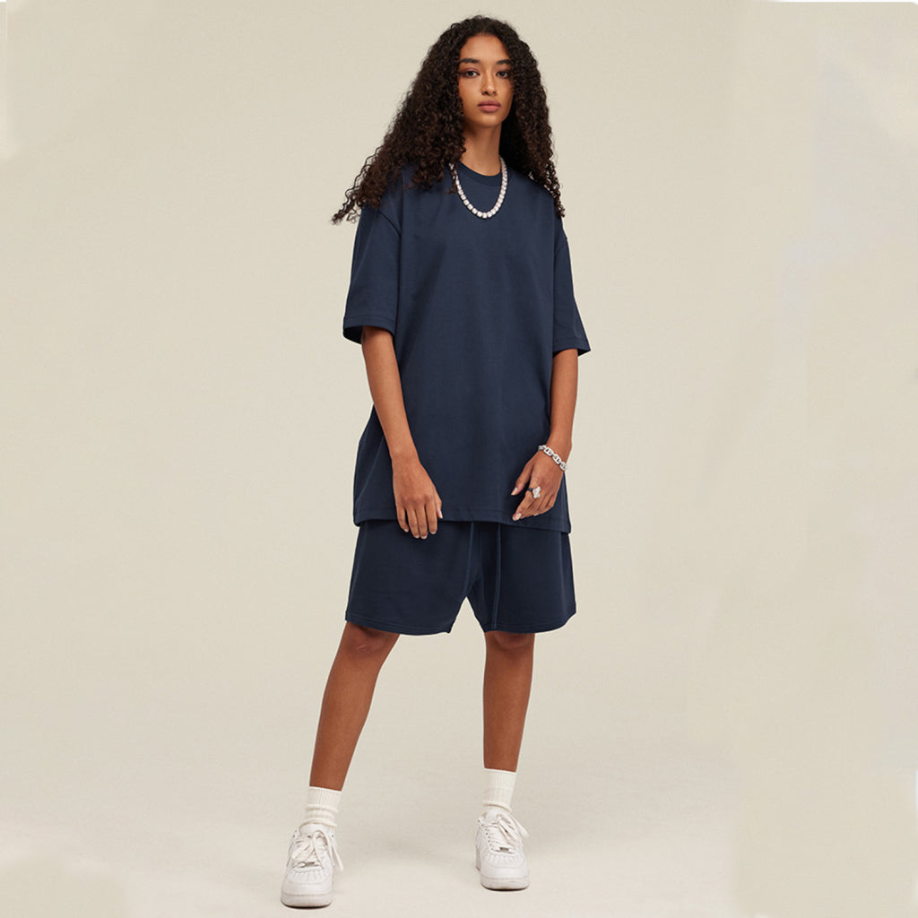 SL Regal Blue Oversized Tee & Sweat Shorts Set – STACKED LOOK