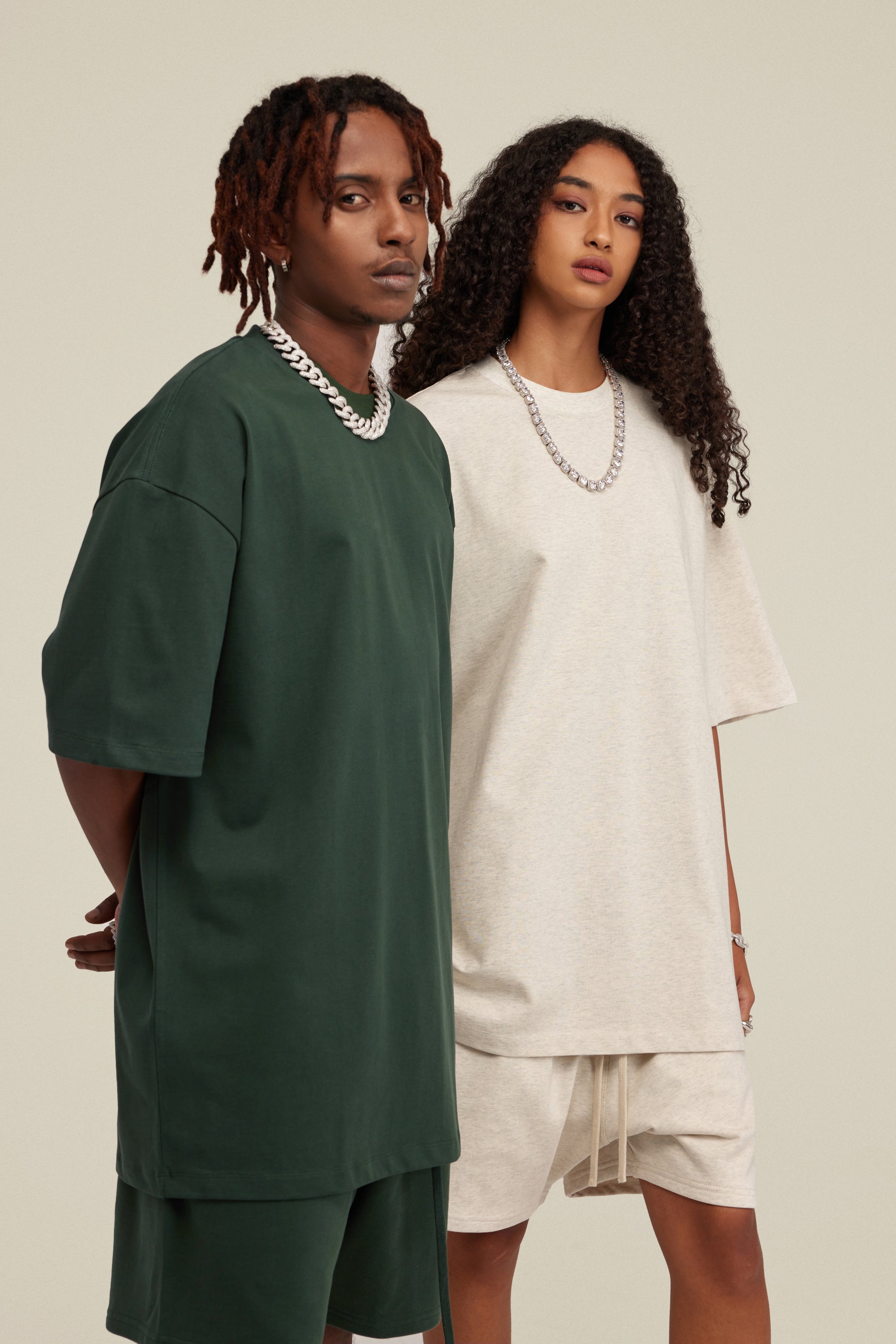 SL Cactus Green Oversized Tee & Sweat Shorts Set – STACKED LOOK